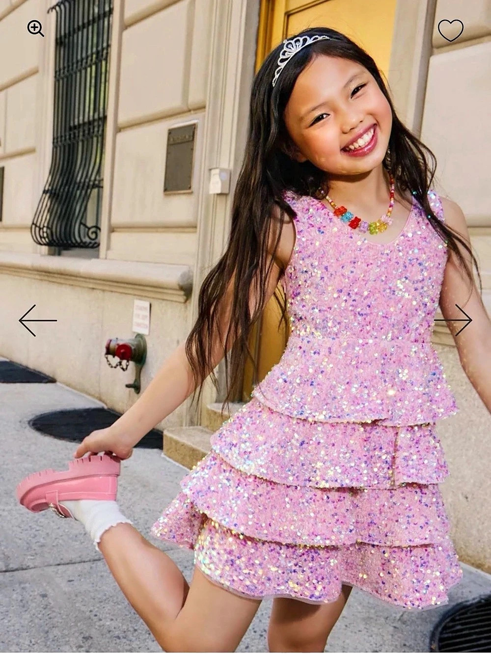 Lola + The Boys Sequin Tiered Eloise Dress Pink